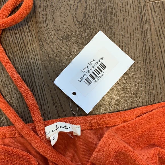Orange Terry Crop Top - Picture 5 of 7